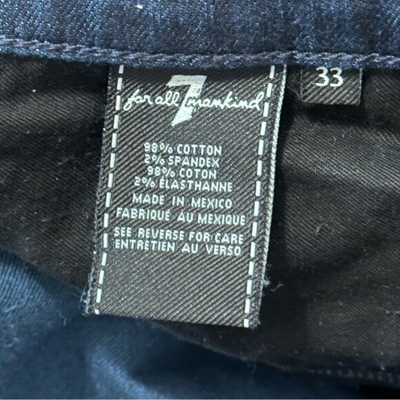 7 for All Mankind Men’s Size 33 Dark Blue Wash Slimmy Slim Fit Jeans - Picture 6 of 8